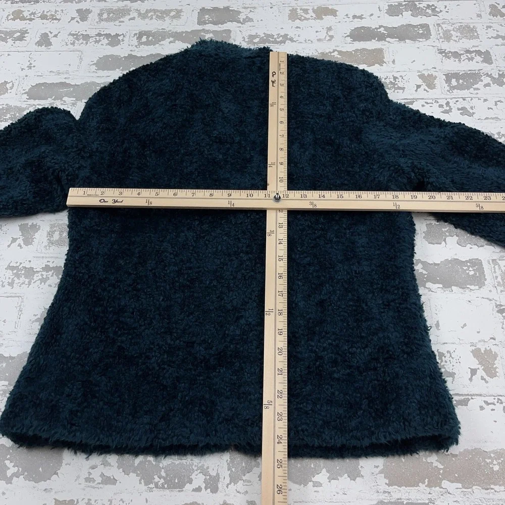 Pendleton‎ Jacket Women Small Blue Green Deep Pile Sherpa Fleece Sport Coat